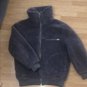 Aritzia Wilfred Free Grey Teddy Coat